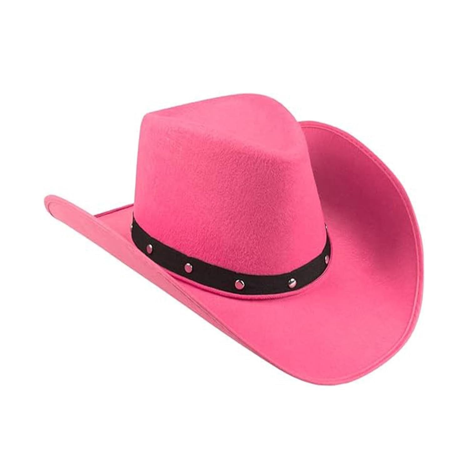 Bella Dox Adult Texan Cowboy Hat | Premium Fur Felt Western Style Hat for Men & Women | Classic Wild West Sheriff Rancher Costume Accessory for Fancy Dress, Country Parties & Halloween (Pink)