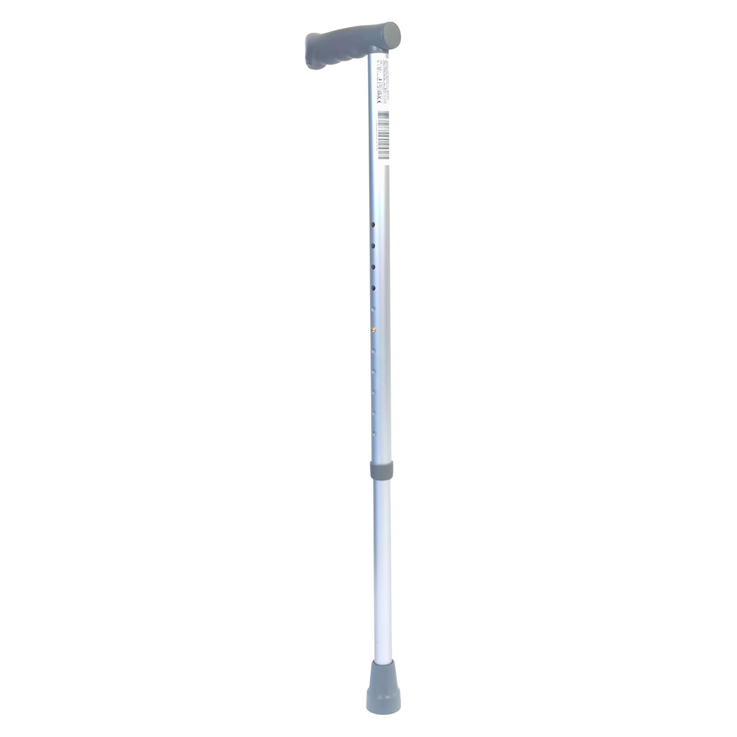 The Helping Hand Company Aluminium Walking Stick, Adjustable Height 84-109.2cm, PVC Handle, 20 Stone Capacity (Medium)