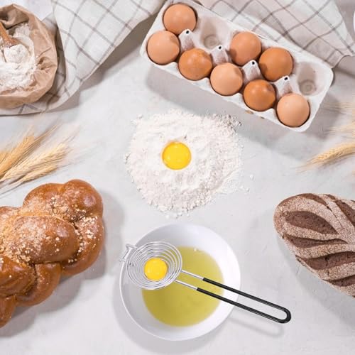 Image of NileHome Egg Separator Egg Yolk White Separator Stainless Steel Egg White Yolk Sifting Filter Egg Divider Kitchen Tool for Baking Cake, Kitchen Gadget Cooking /Baker Tool (Black)