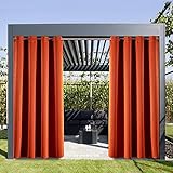 DREAM ART Indoor/Outdoor Curtains - Grommet Top Waterproof Windproof, Blackout Outdoor Drapes for...