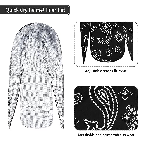 Image of DOCILA 3 Pcs Do Rags for Men Skull Cap Bandana Hat Breathable Helmet Linner Beanie