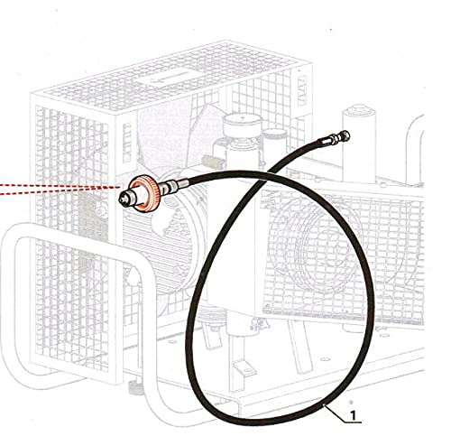 Tubo ad alta pressione per compressori Coltri con connettore UNF da 7/16", connettore JIC, 1500 mm