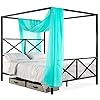 Best Choice Products 4-Post Queen Size Modern Metal Canopy Bed w/Mattress Support, Built-in Headboard, Footboard…