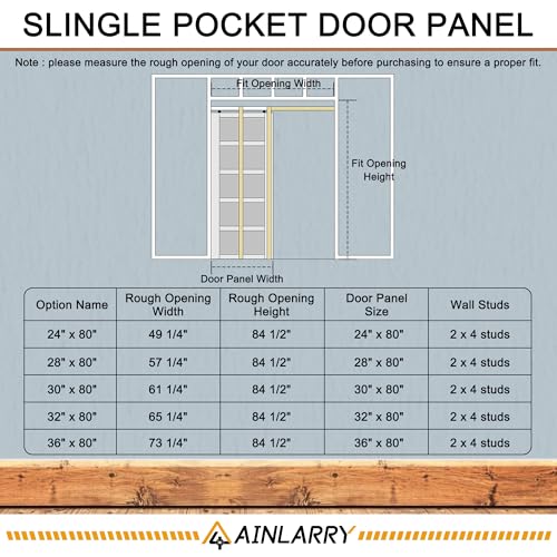 Image of 32 inch x 80 inch 3-Lite Clear Glass Pocket Door, Soft-Close Sliding Pocket Door with Frame & Hardware Kit Set, Primed All-Inclusive Interior Door Slab for Home, White, Need to Assemble