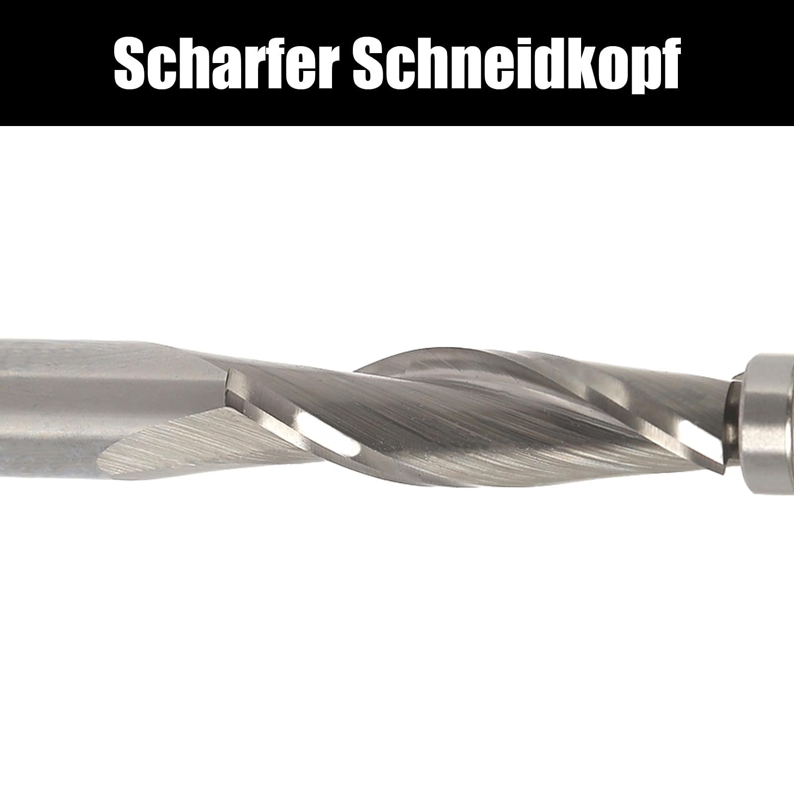 Fresa de enrasado en espiral de 8 mm, fresadora en espiral para fresadora superior, diámetro de corte de 8 mm, longitud de corte de 16,6 mm, ranura en espiral, doble rodamiento de bolas, fresa