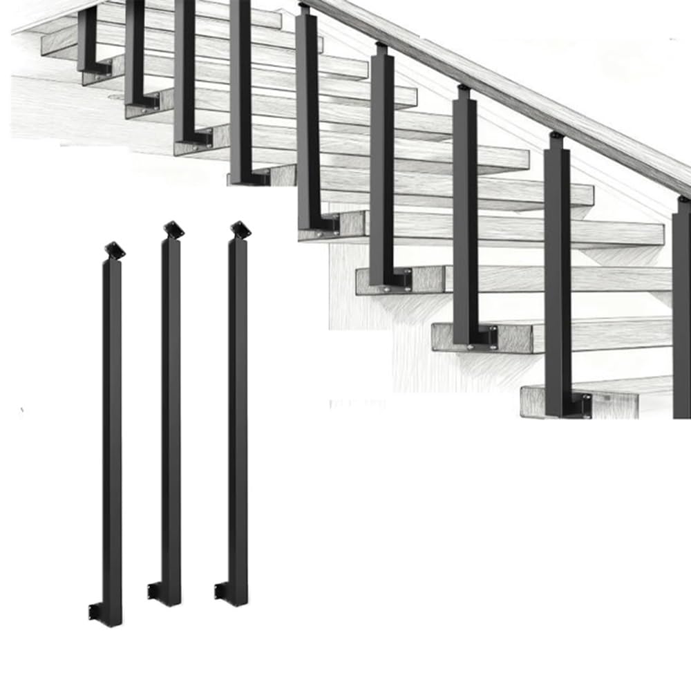 Balustres d'escalier et broches réglables en fer pour montage latéral de poteau
