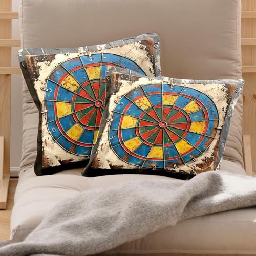 Housses de coussin fléchettes double face velours doux 50x50