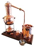 komplette Destillieranlage inkl. Spiritusbrenner und Gestell, Aromakorb