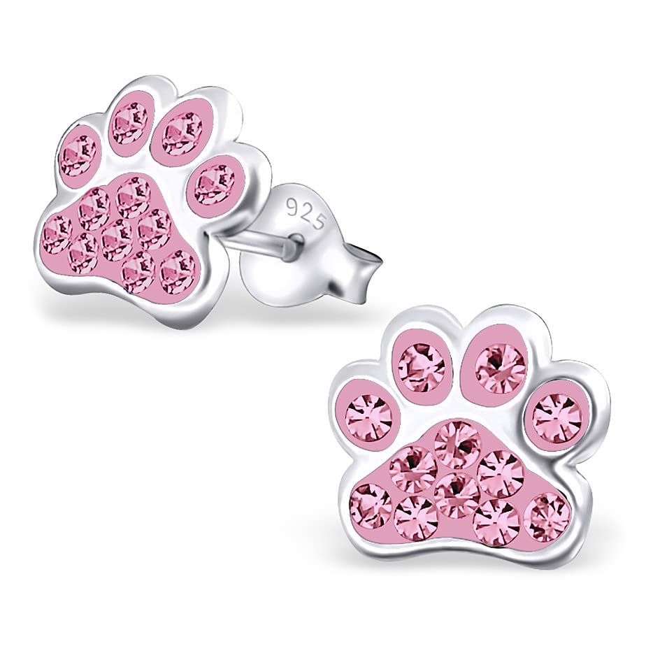 Image of 925 Sterling Silver Paw Print Stud Earrings (Choose Your Style) (Nickel Free)