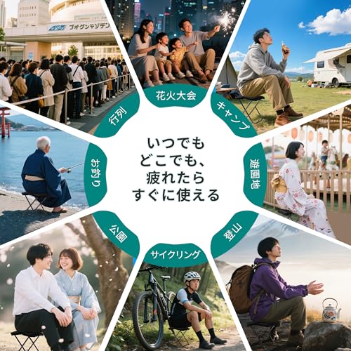 ALONJOY 【新登場Lサイズ】万博 どこでも座れる コンパクト 超軽量 アルミ合金 折りたたみチェア の商品画像 6