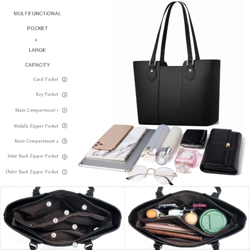 Image of CHICAROUSAL Tote Handbags Purses for Women PU Leather Womens Shoulder Bag | Large Tote Bag for Women, Shoulder Purse, Vegan Leather Purses for Women, Women's Handbags