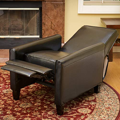 Sillón reclinable piel negro compacto miniatura 5