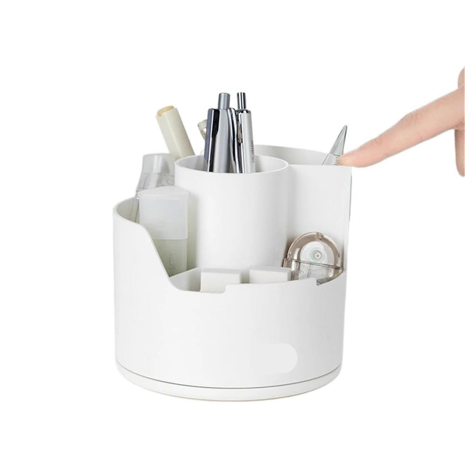 Organizer da Scrivania Rotante Portapenne da scrivania | Organizzatori rotanti a 4 slot, forniture di cancelleria for archiviazione desktop(WHITE)