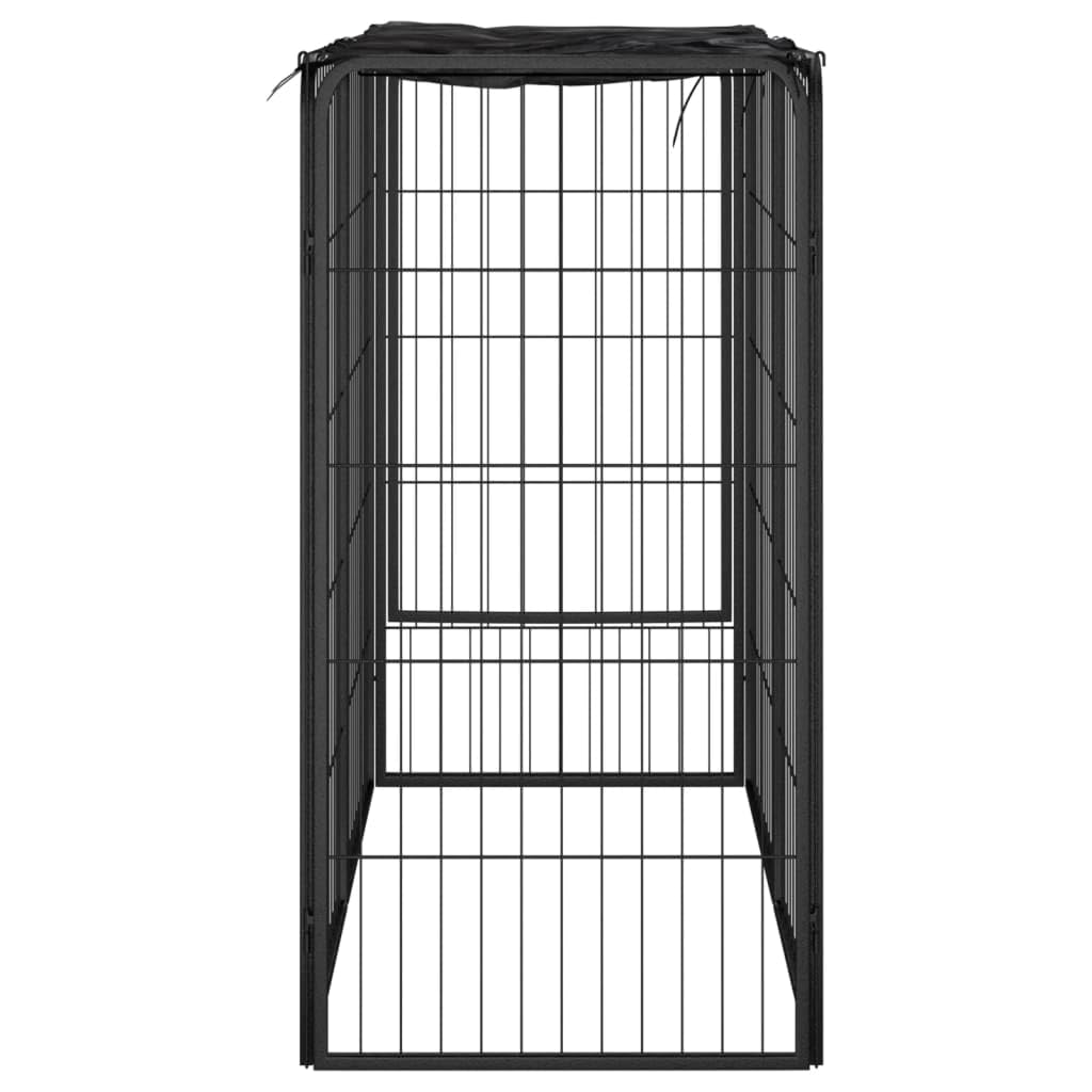 Parque para perros de acero con recubrimiento en polvo, 50 x 100 cm, con techo y puerta, seguro para cachorros y perros, recinto versátil para jardín, terraza, interior