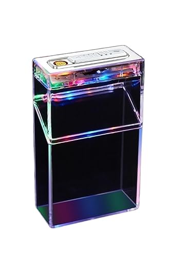 Miniatura 2 de Estuche transparente para cigarrillos con encendedor de dibujos animados con encendedor de cigarrillos integrado, resistente al viento, encendedor