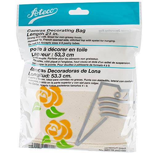 Ateco 3221 21" Canvas Pastry Decorating Bag - Durable Heat Resistant Canvas, Hemmed