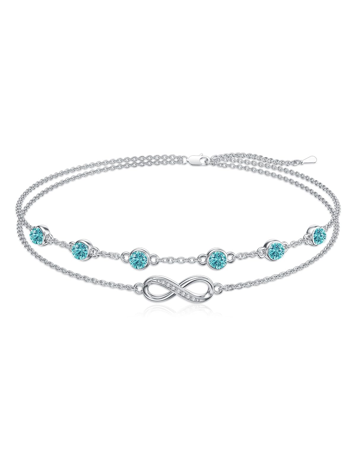 Dorunmo Anklet Bracelets For Women 925 Sterling Silver Birthstone/Infinity/Butterfly/Evil Eye/Turtle/Pineapple/Starfish/Heart Anklets Bracelets Jewelry Gifts for Women