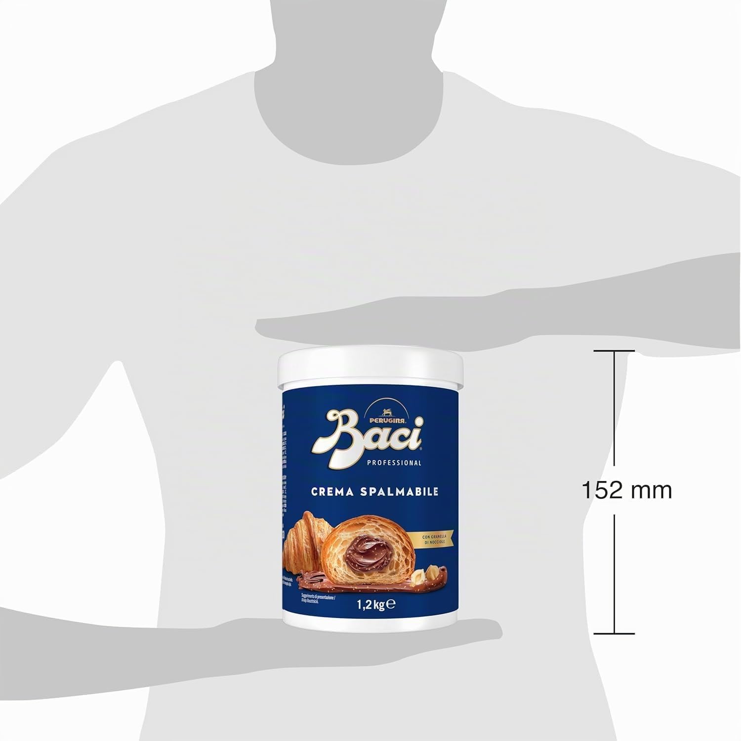 PZ 2 BARATTOLI DI CREMA SPALMABILE 1,2KG CREMA SPALMABILE CON NOCCIOLE E CACAO PER GELATERIE E PASTICCERIE BACI PERUGINA