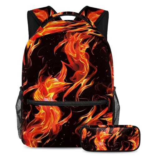 Sac à dos flammes brûlantes rouges idéal pour le collège le lycée et les sorties