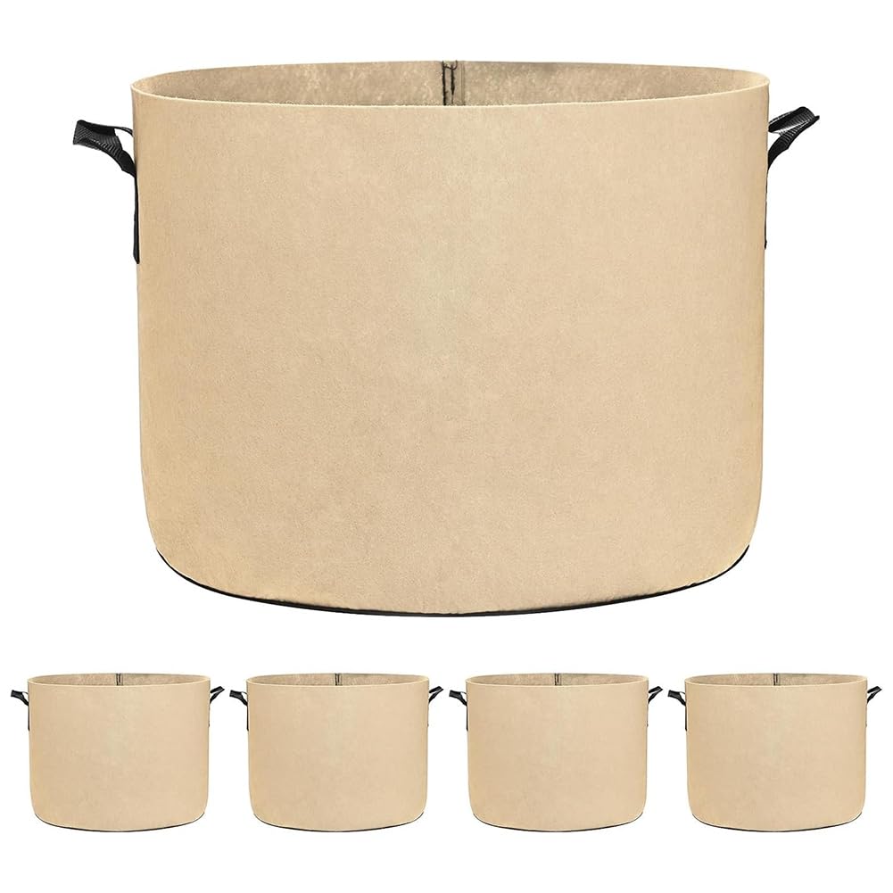 Bolsas de cultivo de 10 galones en pack de 5 macetas de tela no tejida con asas para tus árboles
