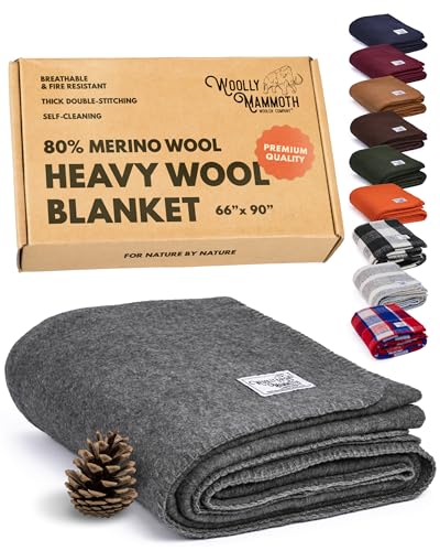 Woolly Mammoth Woolen Co. | Extra Large Merino Wool Camp Blanket | Perfect Outdoor Gear | Bedroll...*