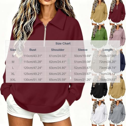 FPMLUXLL Women's Half Zip Collared Sweatshirt Trendy Casual Fall Pullover - image 6