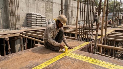 Image of (Pack Of 24 X 40 Meter Per Roll Shuttering Tape /Concrete tape /Bopp Tape Used In Slab For Construction Of Buildings & Multi Purpose Use (24, 40 Meter)