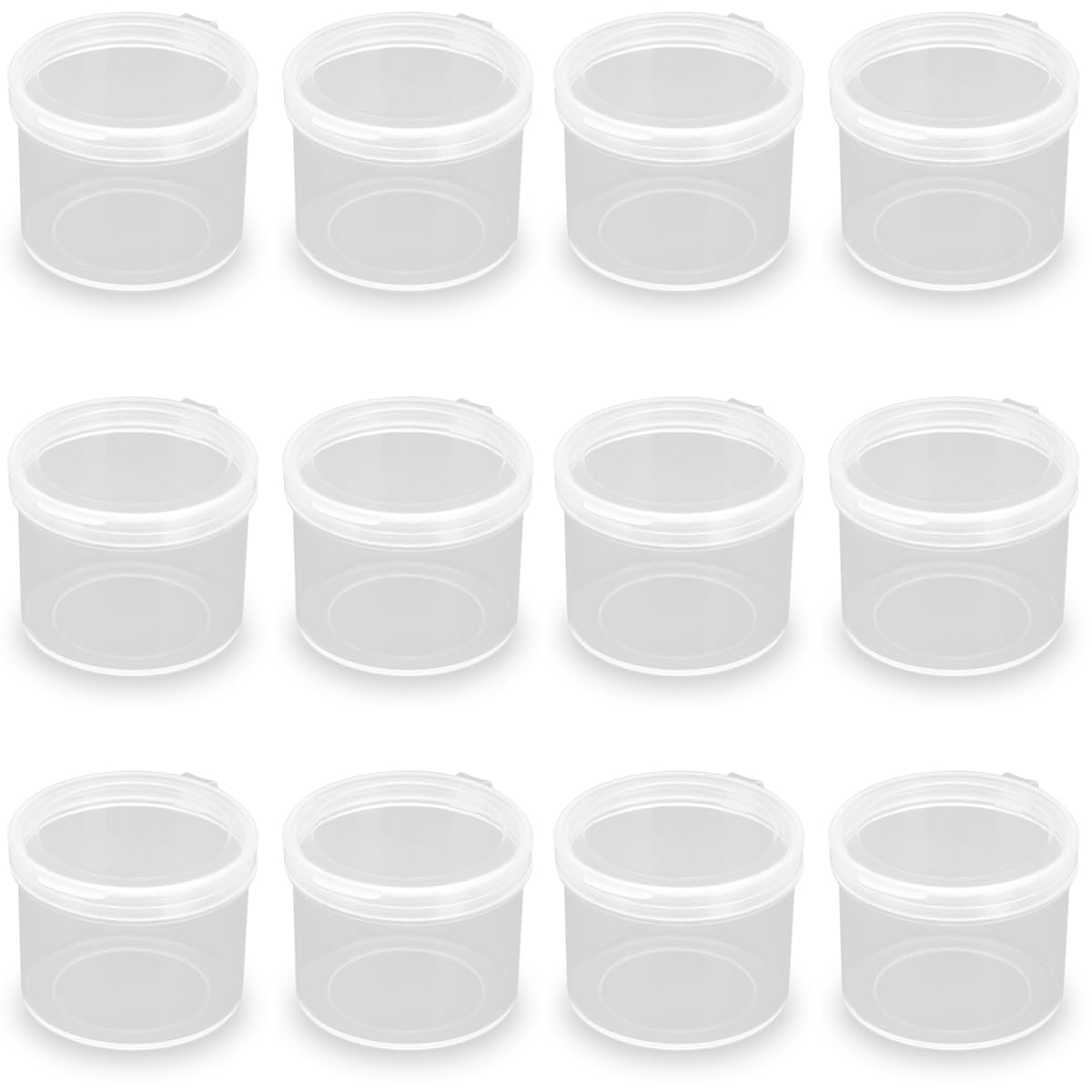 24 PCS Clear Round Plastic Organizer Box (1.42 x 1.18 inch), Clear Storage Box Round Organizer for Small Items and Other Craft Projects, Bead Rings Jewelry-Capacity 0.67 oz