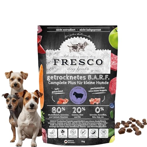 FRESCO Dog | Für kleine Rassen | Complete Plus Trockenbarf Lamm 2,5kg | Barf Trockenfutter aus frischem Fleisch, Obst und Gemüse | 100% natürliche Zutaten | ohne künstliche Zusätze