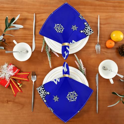 Servilletas de Tela Navidad Copo de Nieve 20x20in Pack 4 miniatura 5