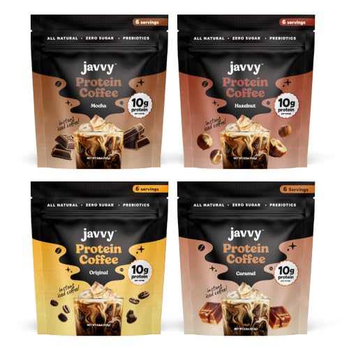 Javvy Protein Coffee for Cold Brew &amp; Iced Coffee, Variety 6-Serve, 4 Pack