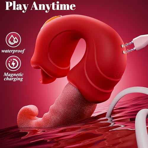Image of Toendi G Spot Vibrator Tongue Toy for Women Female Couples Womens Pleasure | 10 Thrusting Modes, 10 Licking Vibration Modes, Clitoral Stimulation, For Female Couples Games