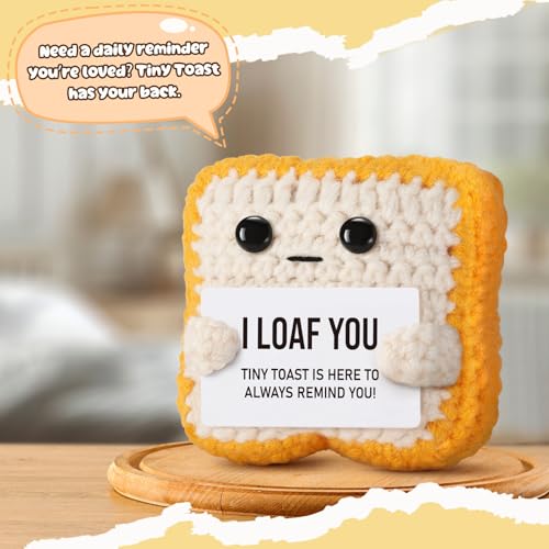 Gifts for Boyfriend Girlfriend Her Him Loved One Crochet Toast “I Loaf You” Gifts for Couples, Funny Wedding Anniversary Birthday Gift for Women Men Wife Husband - Christmas Stocking Stuffer - Image 5