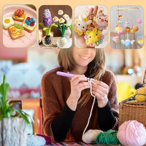 Image of Mayboos 13 Pcs Crochet Hooks Set, 2mm(b)-10mm(n) Crochet Hooks Set | 38 Pack Ergonomic Crochet Hooks Set, Crochet Starter Kit, Crochet Needle for Arthritic Hands with Storage Case for Beginners