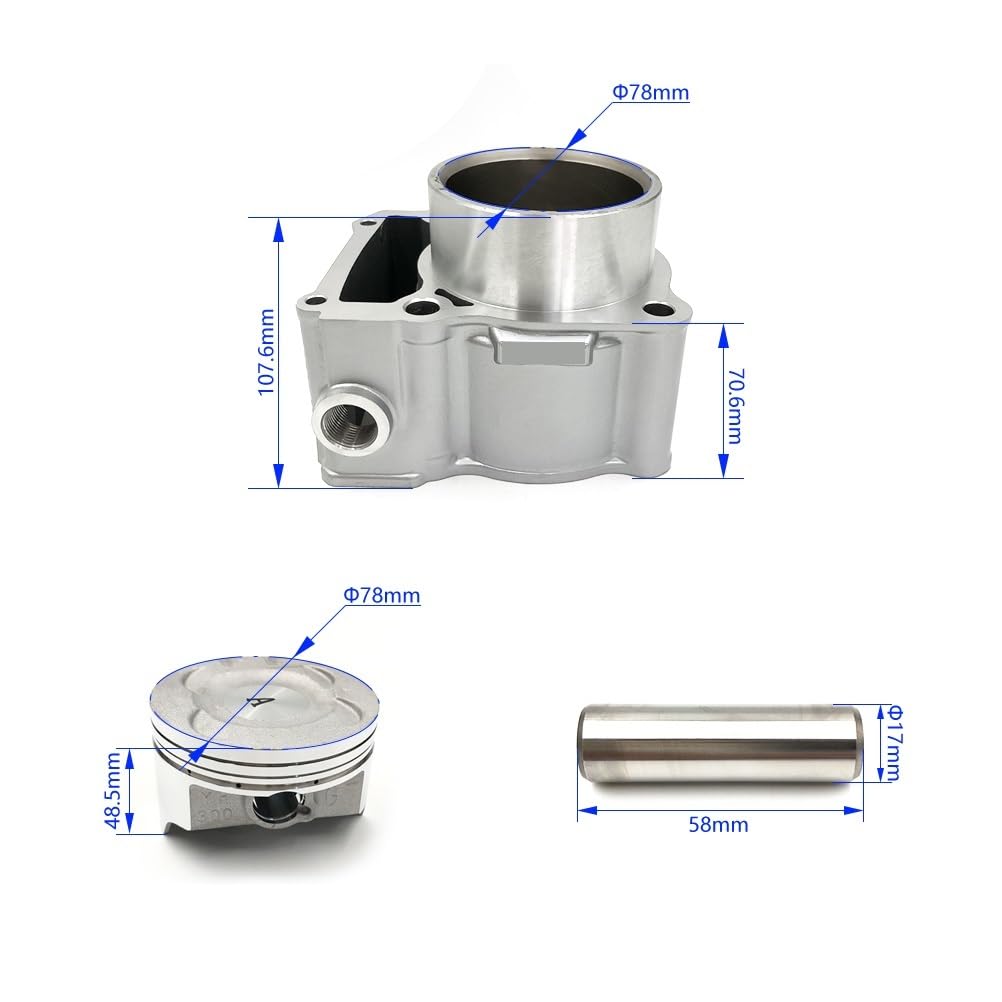 Amazon | オートバイエンジンシリンダーキット 78mm エアシリンダー