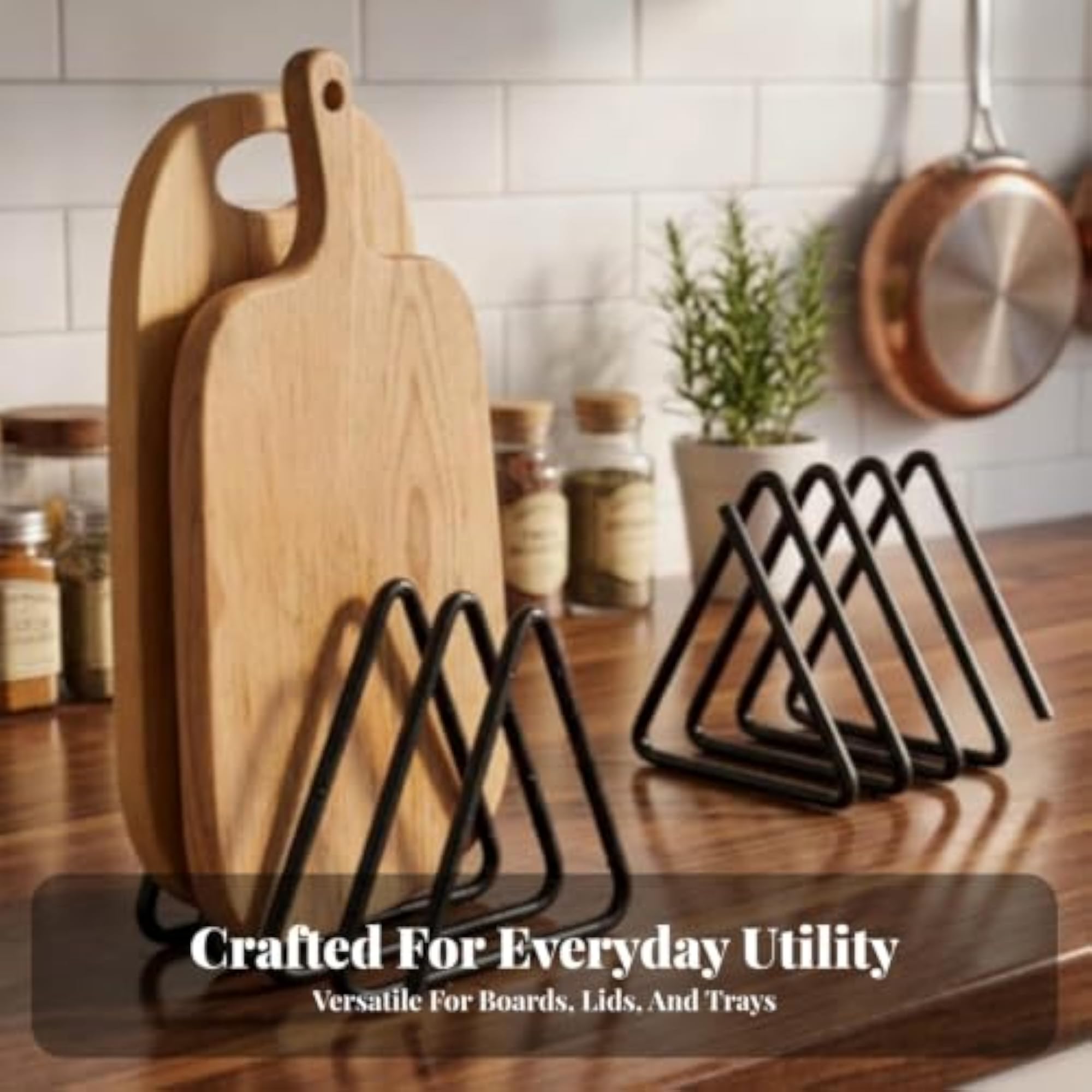 Compact Cutting Board Storage Rack for Countertop