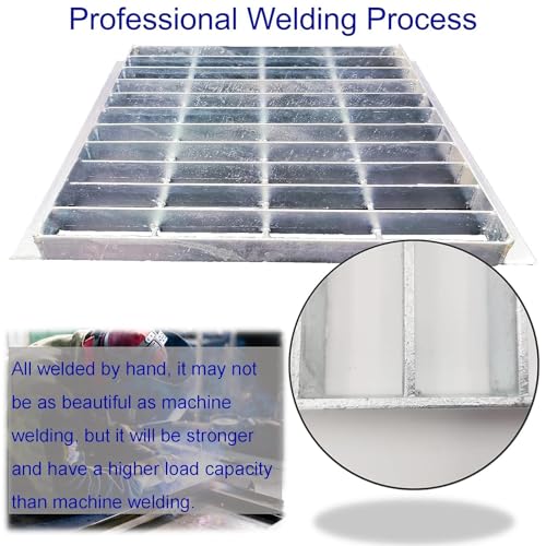 Image of Galvanized Steel Drain Grate with Lip, Channel Cover 16x16 in