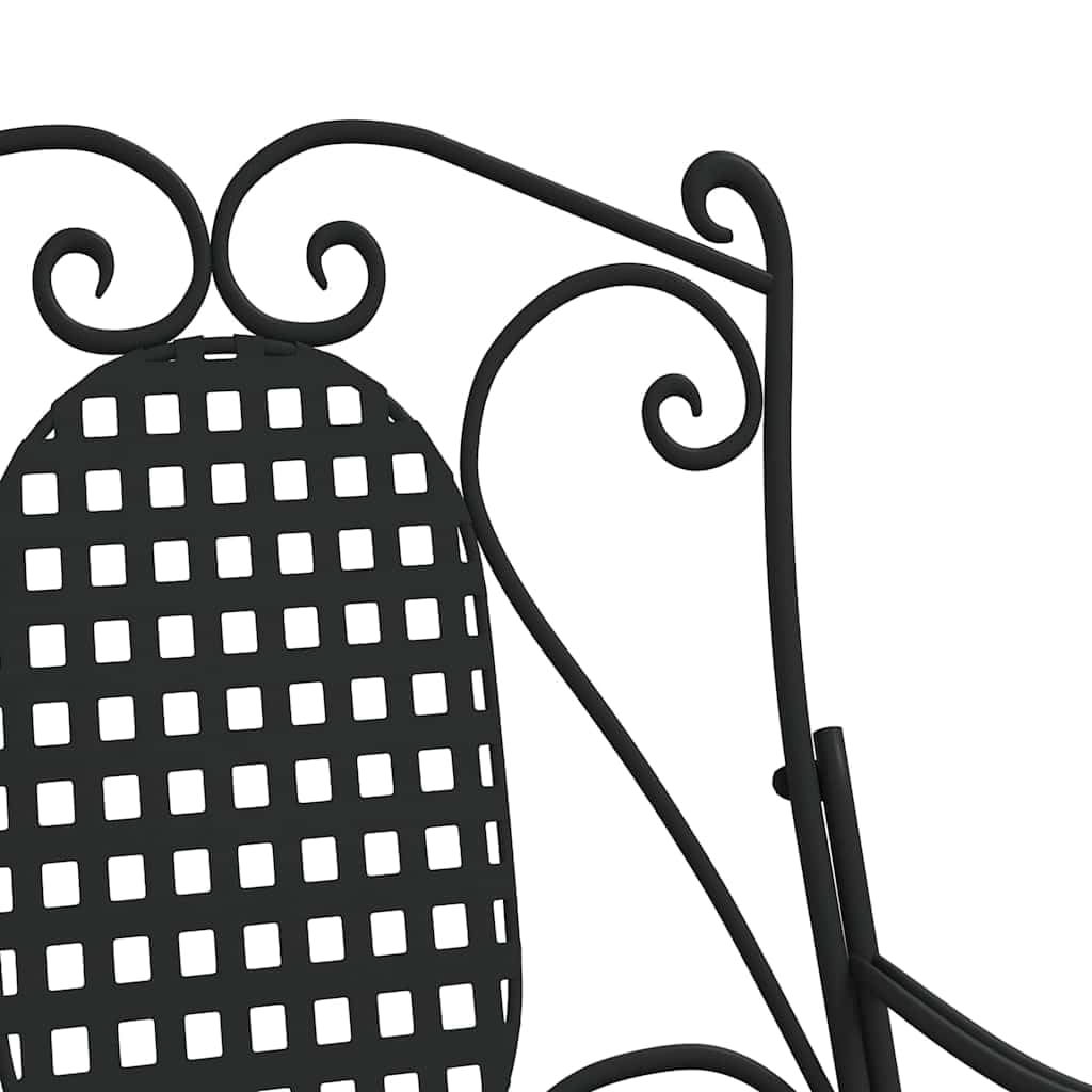 Banco mecedora 84 cm Negro Acero | Respaldo alto, resistente a las inclemencias del tiempo, uso al aire libre, diseño clásico