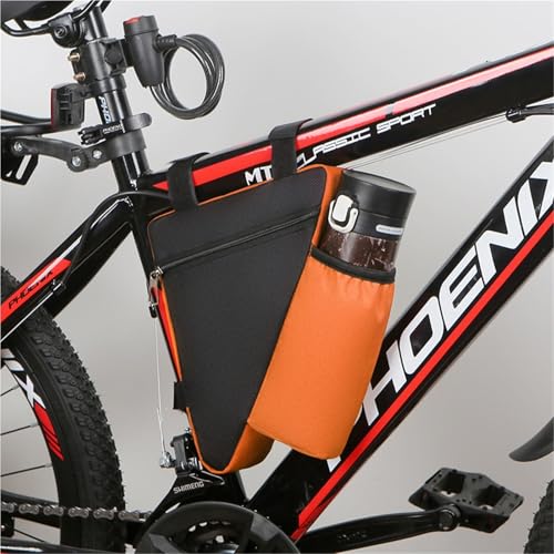 Bicycle Triangle Beam Bag Quick Release Mountain Bike Front Multi-Function Bag Cycling Equipment Accessories(Red)2