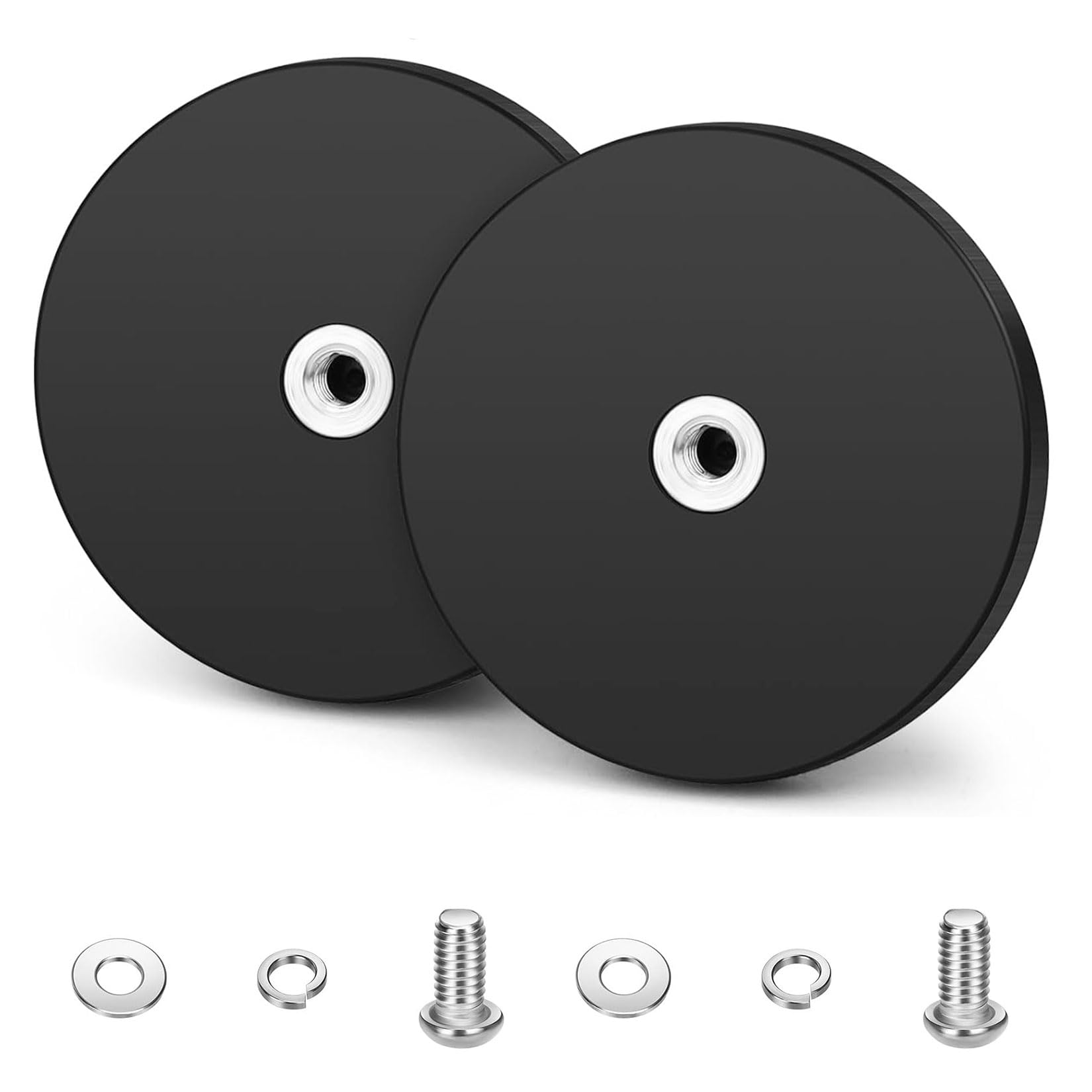2 sztuki magnesów gumowych, 88 mm, z płaskim drutem M8, magnesy, gumowe, przyczepność 45 kg, do pojazdów (88 mm)