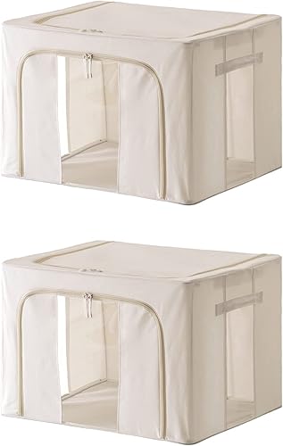 Caja de almacenamiento debajo de la cama con asas duraderas 2 cajas de almacenamiento plegables duraderas y resistentes contenedores de