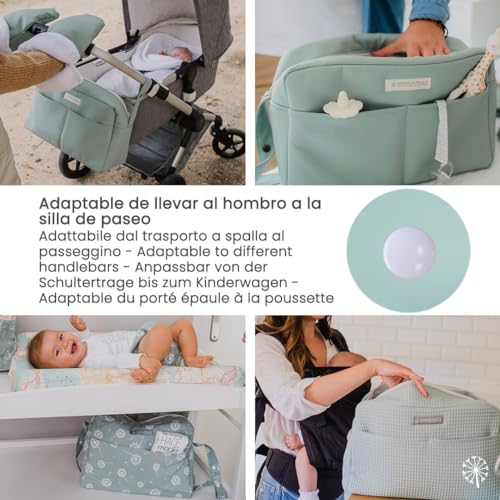 MIMUSELINA Bolso Carrito Polipiel | Bolso Carro Bebe Impermeable de Gran Capacidad | Organización total con 7 bolsillos | Uso en hombro o cochecito sin necesidad de ganchos | Hecho en España - imagen 2