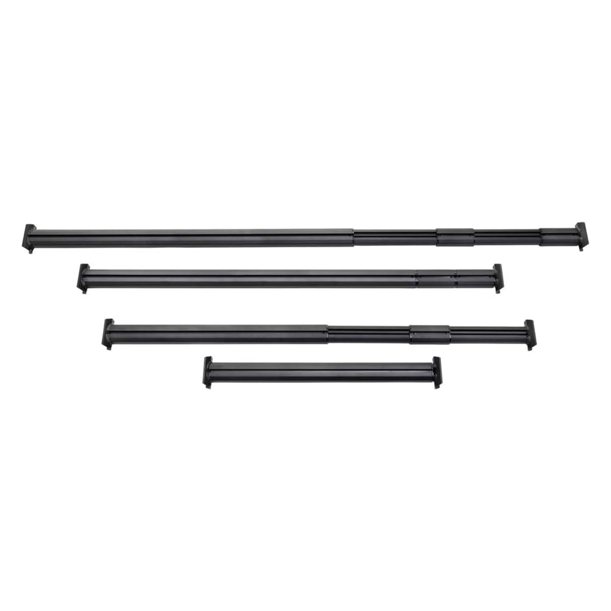 SideBar, Short Bed Side Rails for Overhaul HD and Outpost HD, Full Adjustable from 36 to 64 Inches Holds 100 Pounds, Black, Set of 2