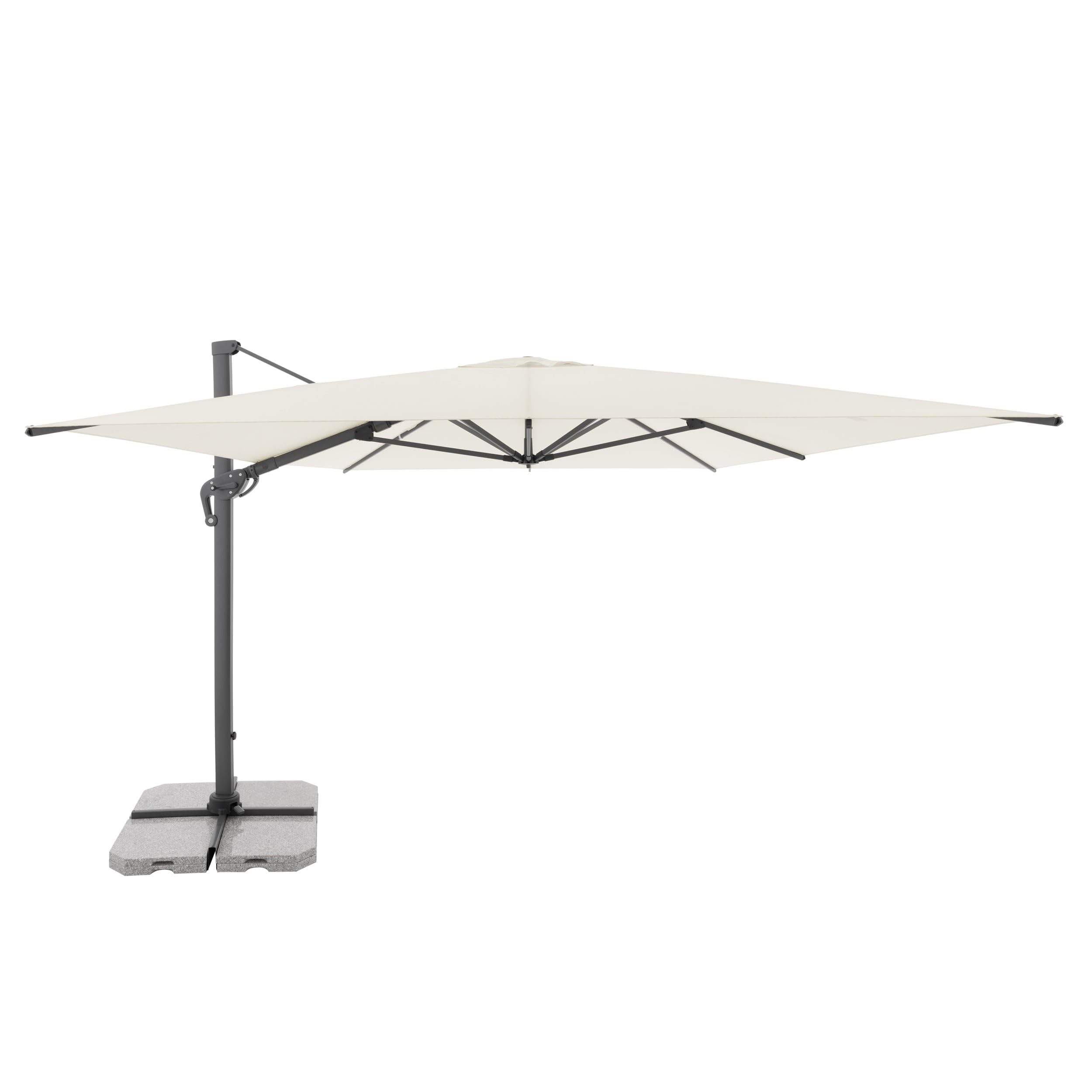 Doppler ombrellone a pendolo Jack 400x300cm al naturale I per balcone, terrazza e giardino I a manovella in alluminio resistente ai raggi UV I multifunzionale
