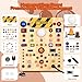 Busy Board with 19 LED Light Switches, Montessori Toys for 1 2 3 Years Old, Wooden Sensory Board, Toddlers Activity Travel Toys for 1 2 3 Year Old Boy & Girl Birthday Gift (Big)