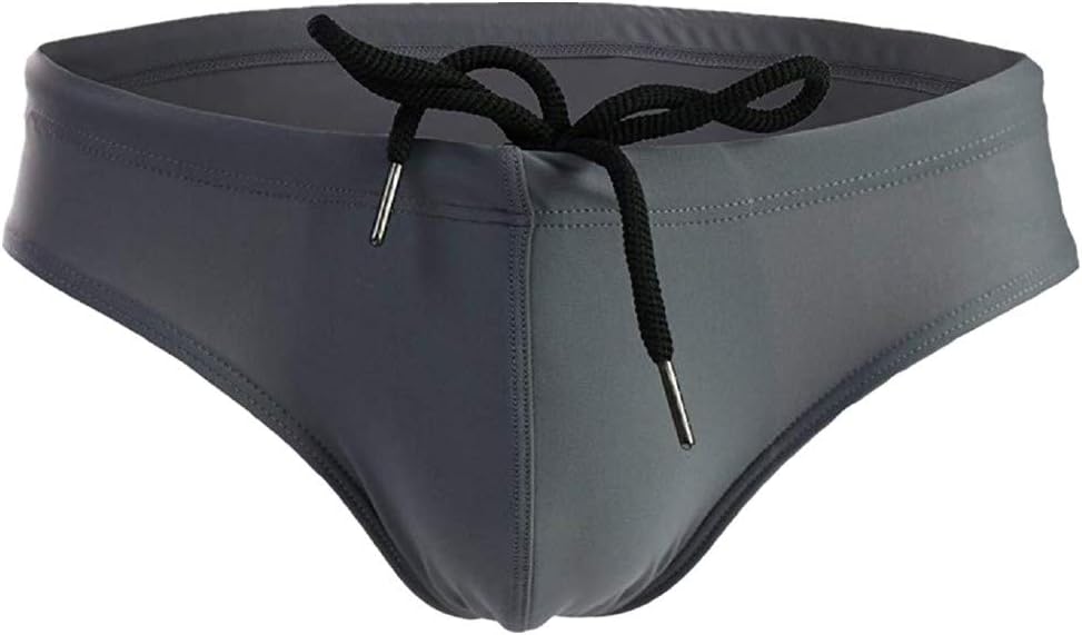 CSMARTE Mens Solid Swim Briefs Drawstring Shorts Trunks Bikini Briefs Sport Swimwear