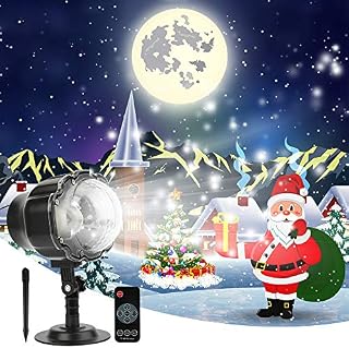 Christmas LED Snowfall Projector Lights, Snowflake Projector Lights, Waterproof Snow Flurries Landscape Spotlight