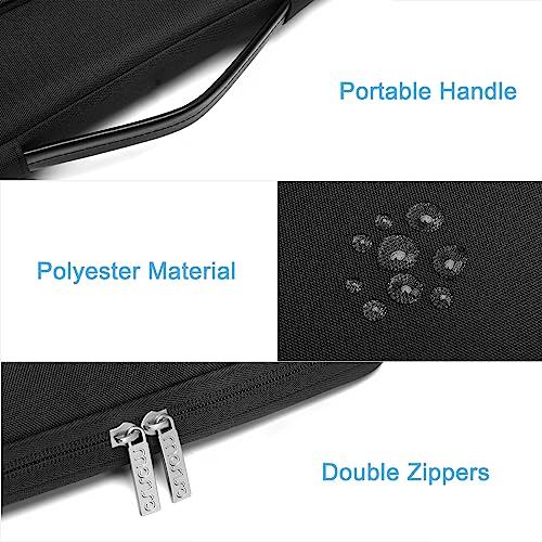 MOSISO 360 Protección Funda Portátil 13,3 Pulgadas, 13 a 13,3 Pulgadas Compatible con MacBook Air/Pro13/Pro 14 M5 M4 M3 M2 M1, Bolsa Abierta Lateral con 2 Alzas&1 Bolsillos con Solapa, Negro - imagen 8