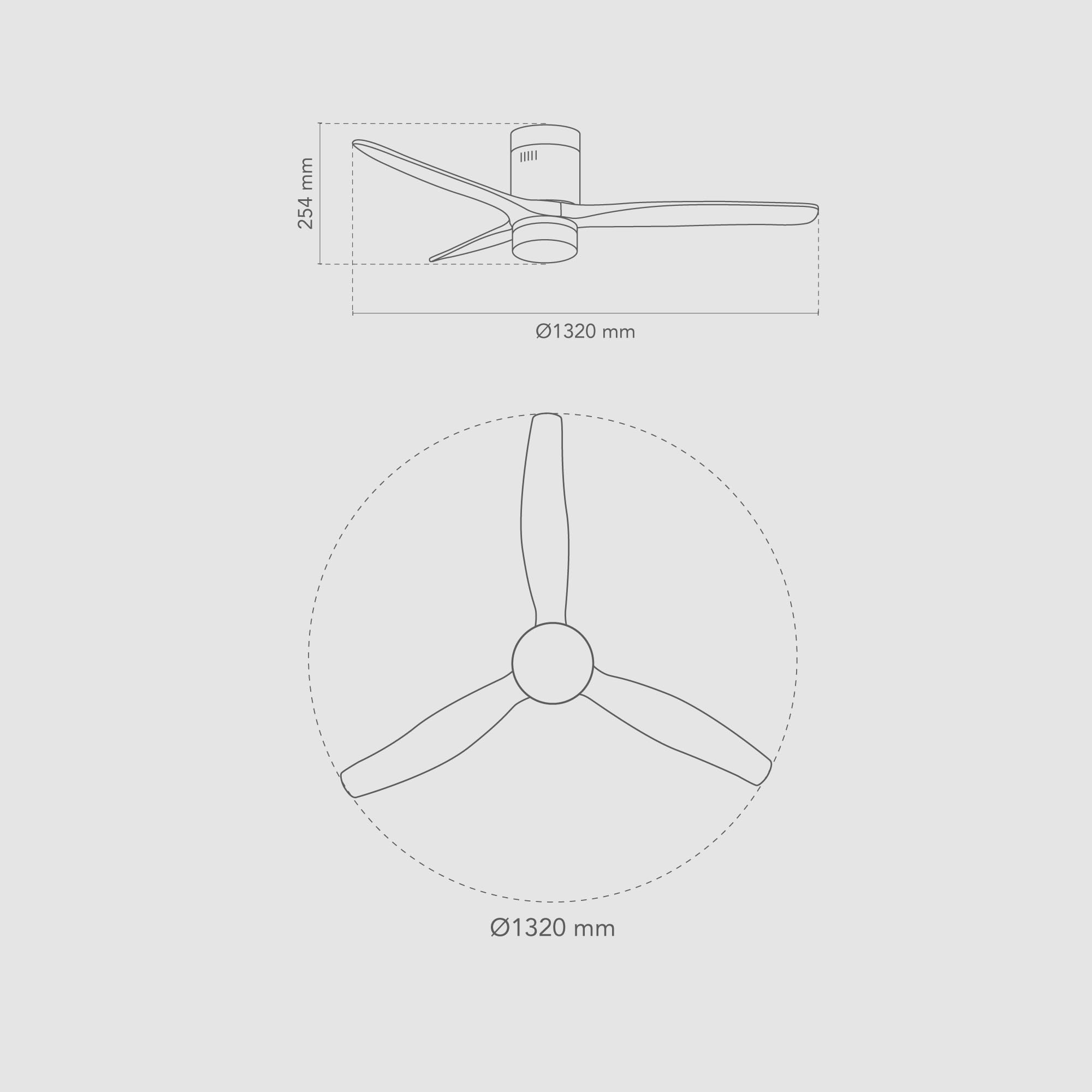 Kent Ventilador Techo Blanco/Madera Blanca. 3 Aspas Ø132cm. Luz Led 20W Neutra/Cálida/Extra Cálida. Motor DC. Verano/Invierno. 6 Velocidades. Control Remoto Temporizador. Silencioso. Brisa