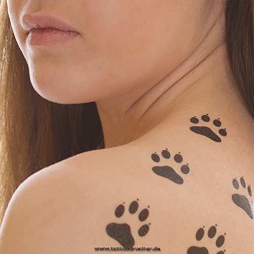 Kleine Pfoten Tattoos - Tatzen in Schwarz - Temporary Body Tattoo (25 x Pfoten)